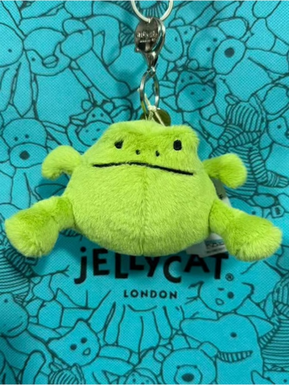 Jellycat Neon Lime Frog Keychain Plush